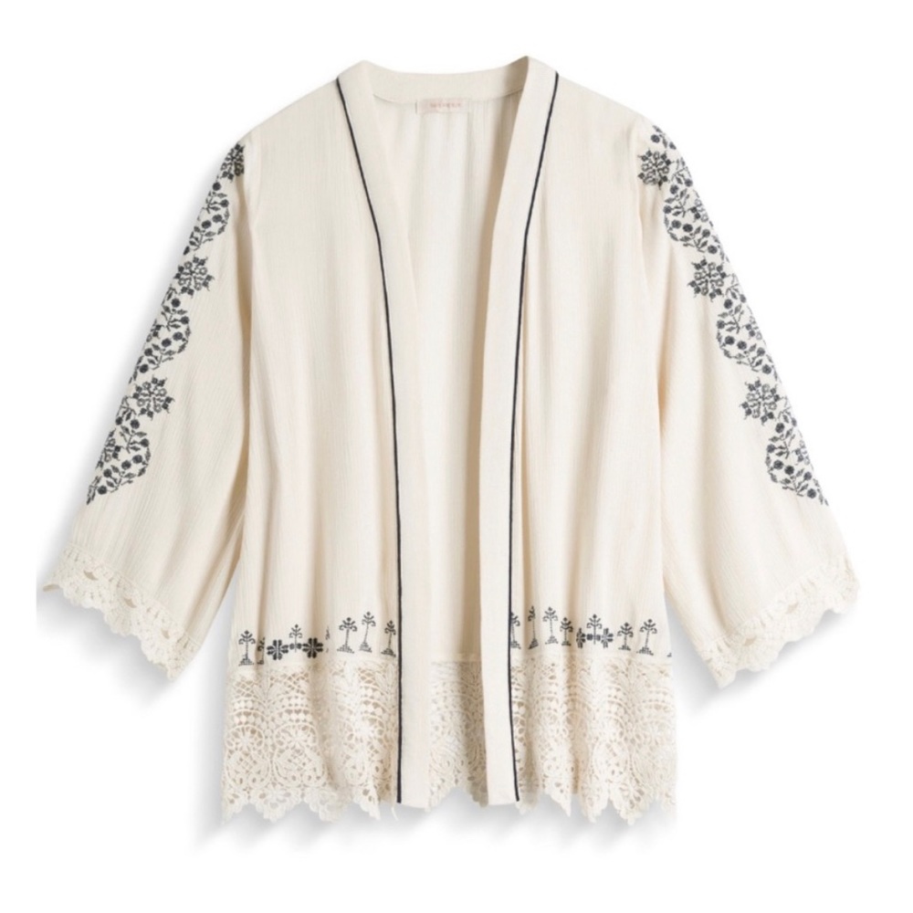 Skies are Blue Embroidered Kimono